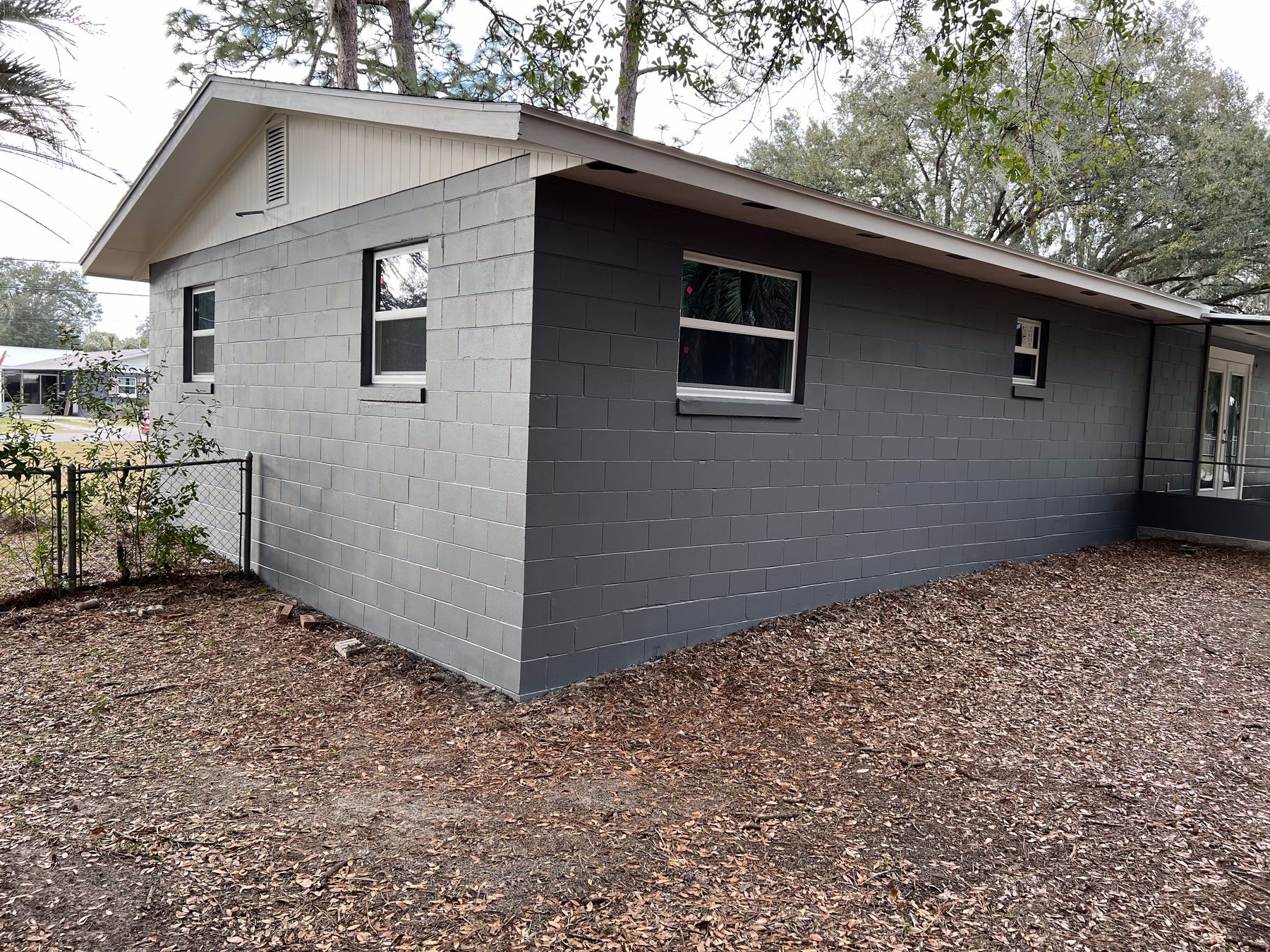 Painted exterior window and shutters